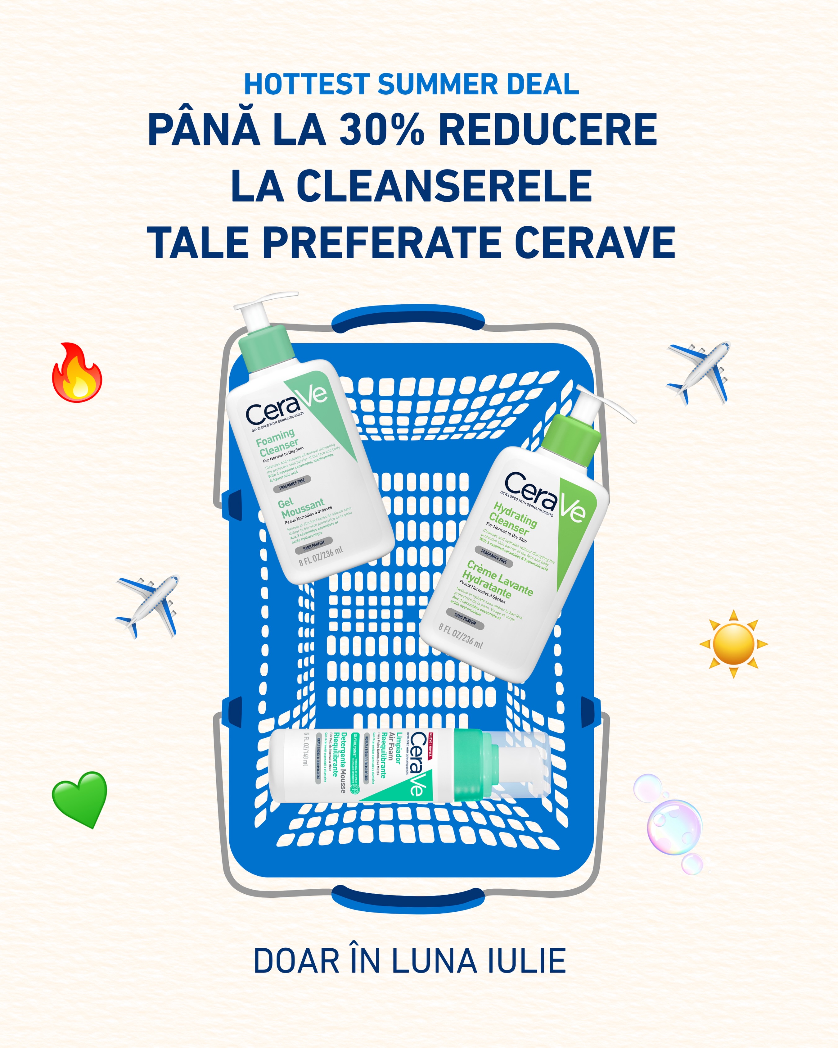 Dacă și tu iubești produsele dermocosmetice dezoltate împreună cu medicii dermatologi, am o veste excelentă: doar luna aceasta ai până la 30% REDUCERE* la gama de curățare CeraVe! 🥳
Eu am profitat deja ca să-mi refac stocul cu gelul potrivit tipului meu de ten. Este momentul perfect să îți pregătești și tu rutina de vară!
💾 Salvează postarea ca să nu uiți să verifici oferta luna asta in partenerul tau CeraVe preferat 👉🏻 www.cerave.ro/cumpara-online
💬Care este cleanserul tău CeraVe preferat?
 *Vânzare promoțională se desfășoară în perioada 01 – 31 iulie 2026, în limita stocului disponibil. Produse participante: CeraVe Gel de Spălare Hidratant 473ml, Gel de Curățare Spumant 473ml, Ulei de Curățare Spumant 473 ml, Cremă Curățare Spumantă 473ml, Gel de Curățare Spumant 236ml, Spumă de Curățare Ten Normal-Mixt 148ml, Gel de Spălare Hidratant 236ml, Cremă Curățare Spumantă 236ml.Partenerii nostri comerciali au deplina libertate de a acorda orice reduceri sau beneficii suplimentare, conform politicii lor comerciale.
#MegaBUZZ_CeraVeCuratare #cerave #cleanselikeaderm

@ceraveromania @buzzstore_ro